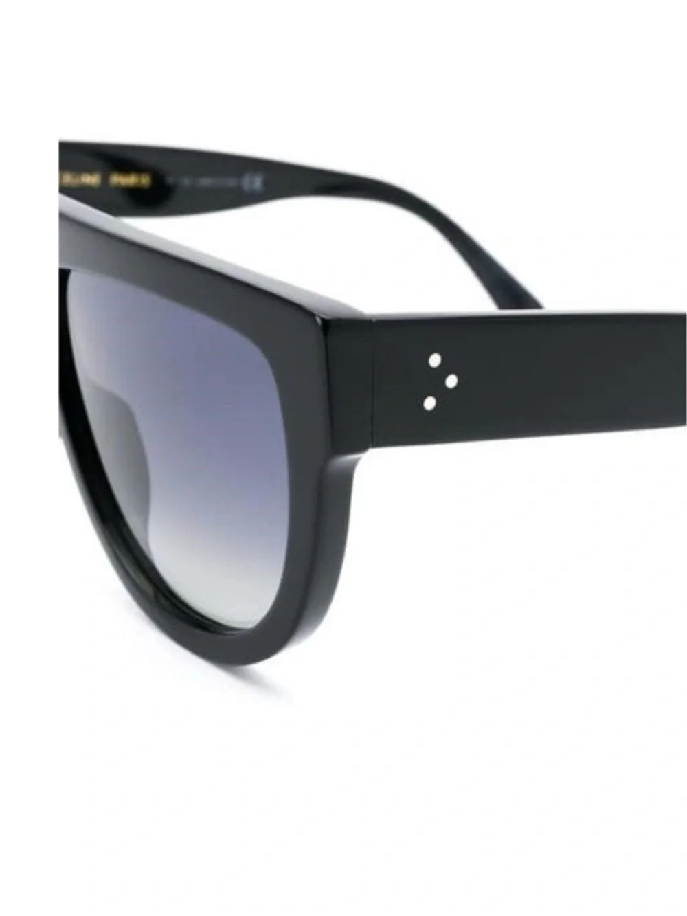 Celine Black Gloss Oversized Shield Sunglasses